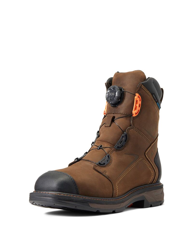 Botas De Trabajo Ariat WorkHog XT 8\' BOA Impermeables Carbon Puntera Hombre Chocolate Marrones | YZIN50972