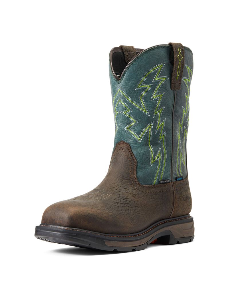 Botas De Trabajo Ariat WorkHog XT BOA Impermeables Carbon Puntera Hombre Marrones | MARG81745