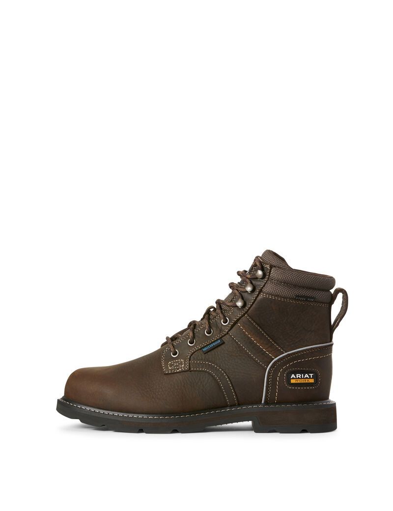 Botas Impermeables Ariat Groundbreaker 6' II Steel Puntera Trabajo Hombre Marrones Oscuro | KXYL34927