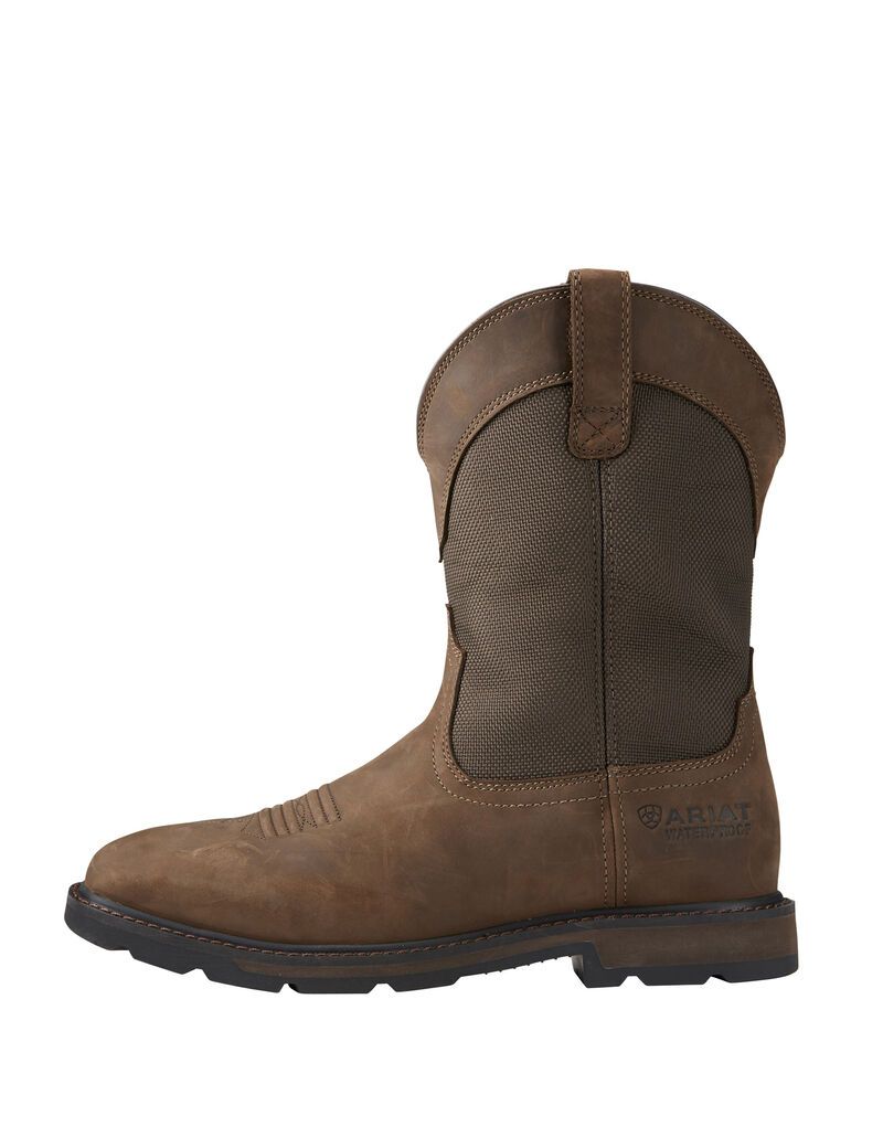 Botas Impermeables Ariat Groundbreaker Anchos Square Puntera Trabajo Hombre Marrones | COEH19648