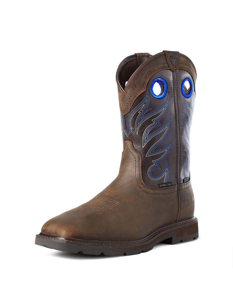 Botas Impermeables Ariat Groundwork Steel Puntera Trabajo Hombre Marrones Oscuro | RMWY54813