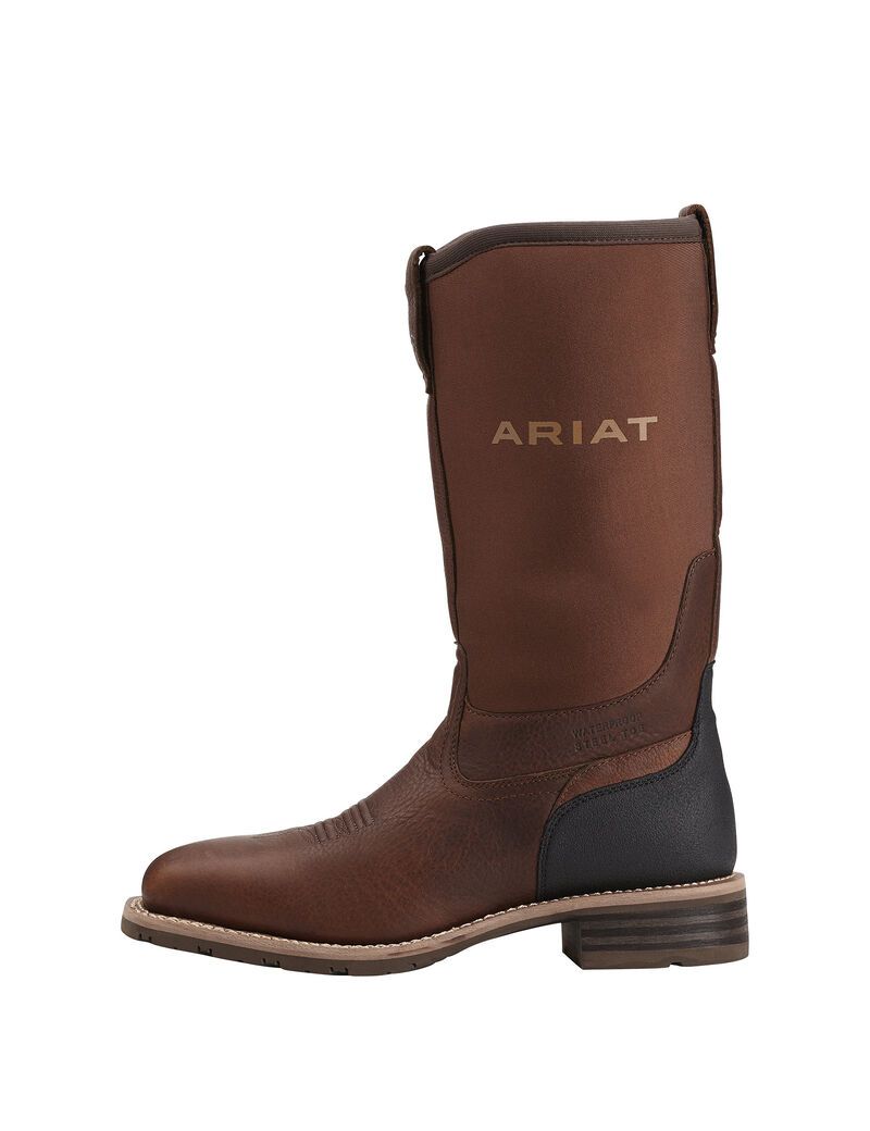 Botas Impermeables Ariat Híbrido All Weather Steel Puntera Trabajo Hombre Marrones | ZVNL81452