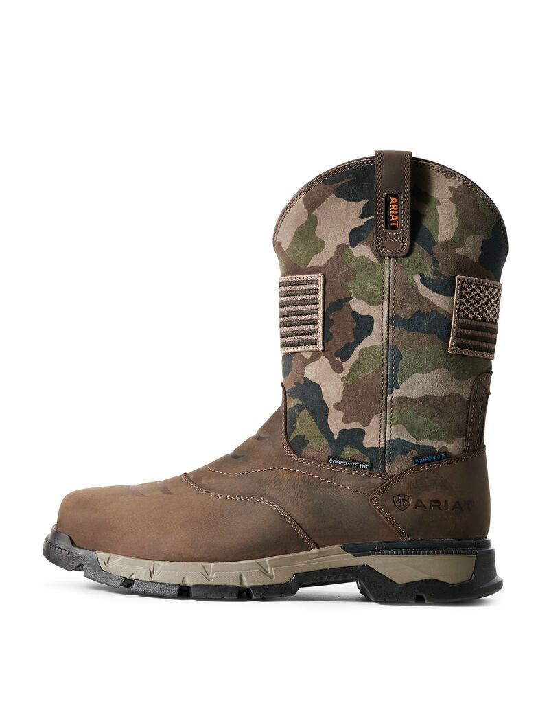 Botas Impermeables Ariat Rebar Flex Patriot Composite Puntera Trabajo Hombre Marrones Oscuro | WHRP82046