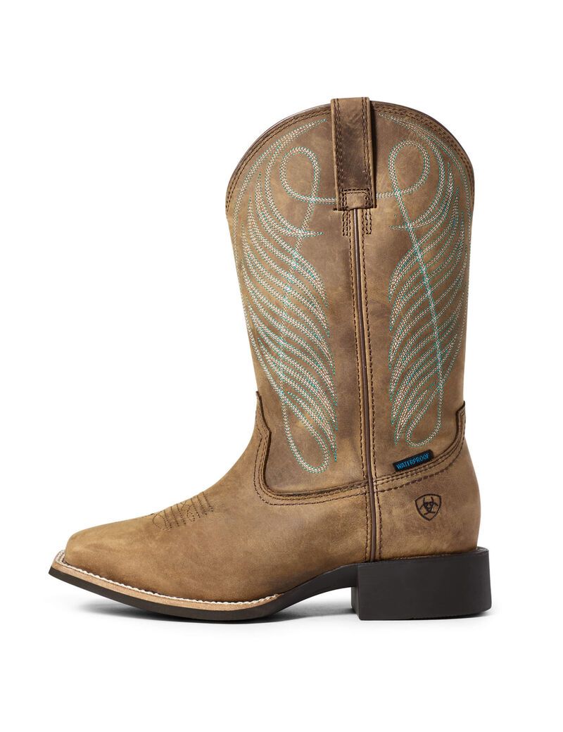 Botas Impermeables Ariat Round Up Anchos Square Puntera Western Mujer Marrones | ADEL52389