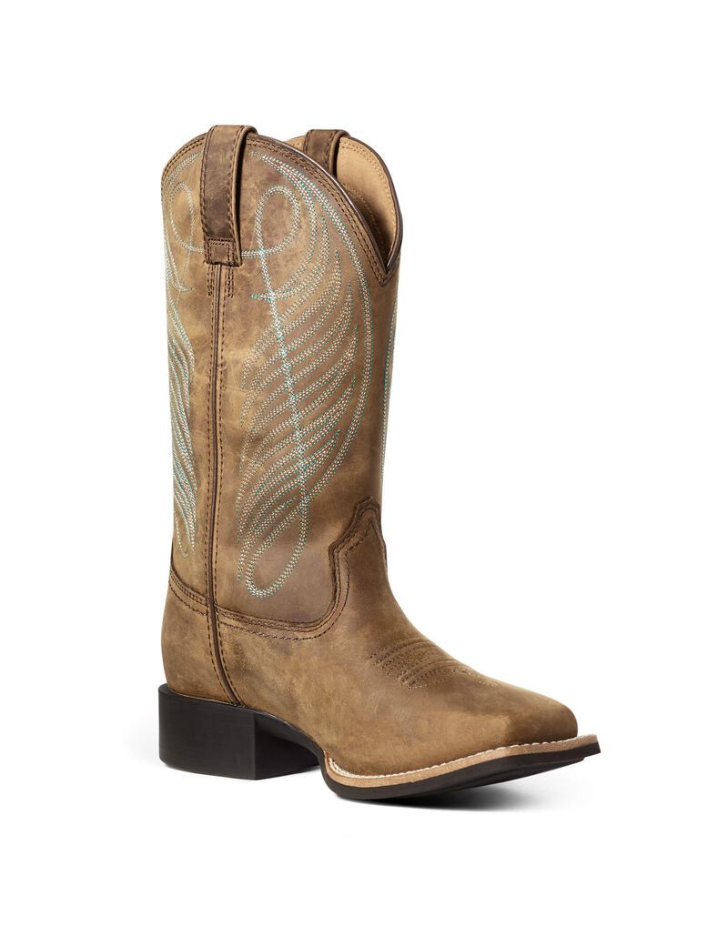 Botas Impermeables Ariat Round Up Anchos Square Puntera Western Mujer Marrones | ADEL52389