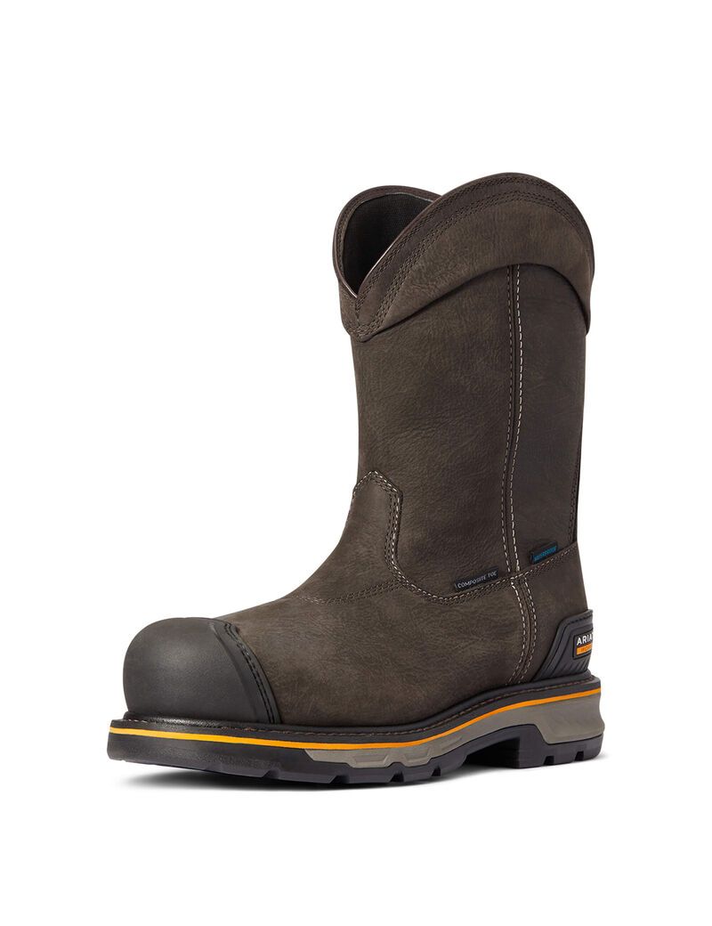 Botas Impermeables Ariat Stump Jumper Pull-On Composite Puntera Trabajo Hombre Cafe | JUGM60574