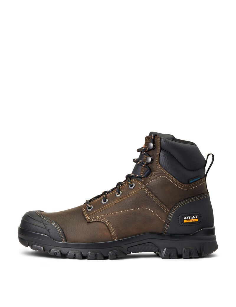 Botas Impermeables Ariat Treadfast 6' Trabajo Hombre Marrones Oscuro | LSPR51746