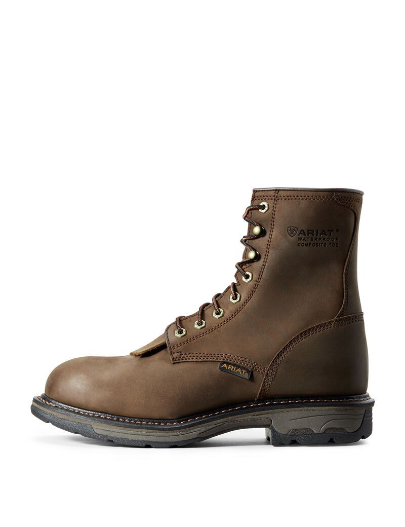 Botas Impermeables Ariat WorkHog 8' Composite Puntera Trabajo Hombre Marrones | UWLI08973