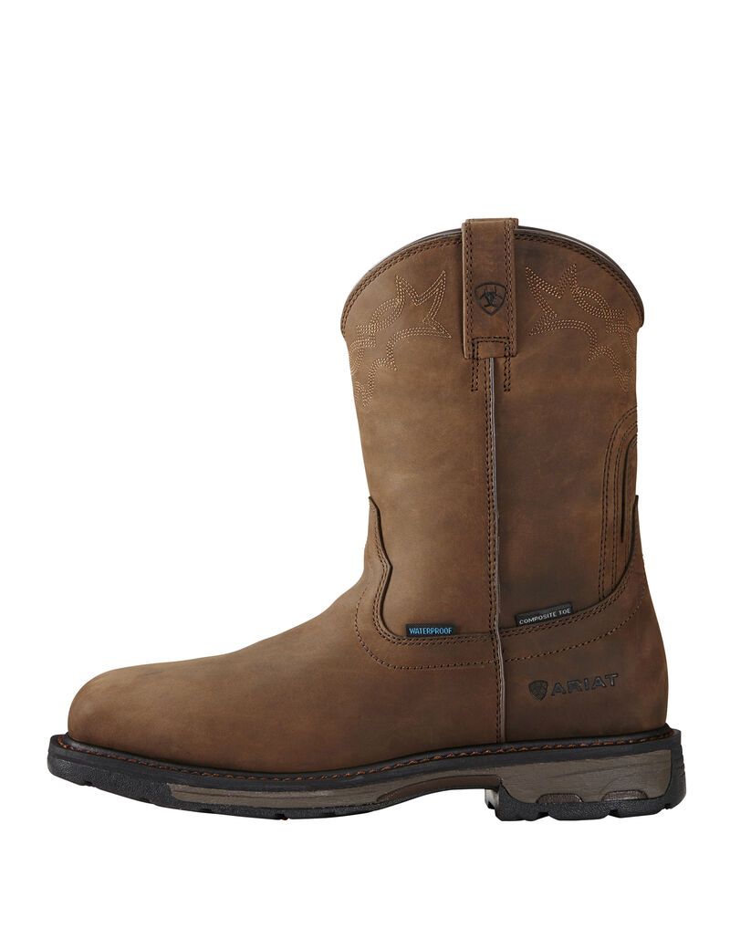 Botas Impermeables Ariat WorkHog Wellington Composite Puntera Trabajo Hombre Marrones | ZVIF24019