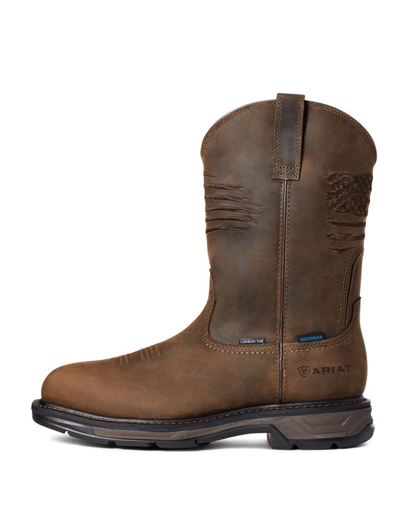 Botas Impermeables Ariat WorkHog XT Patriot Carbon Puntera Trabajo Hombre Marrones | JESH91470