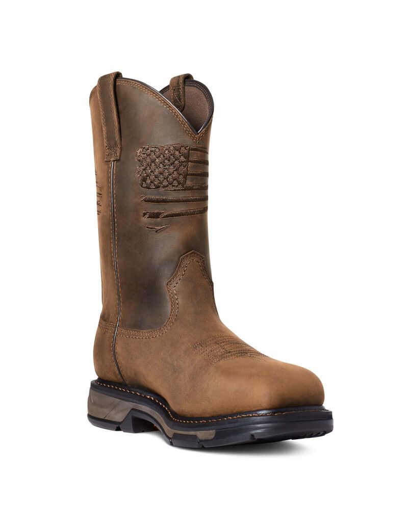 Botas Impermeables Ariat WorkHog XT Patriot Carbon Puntera Trabajo Hombre Marrones | JESH91470