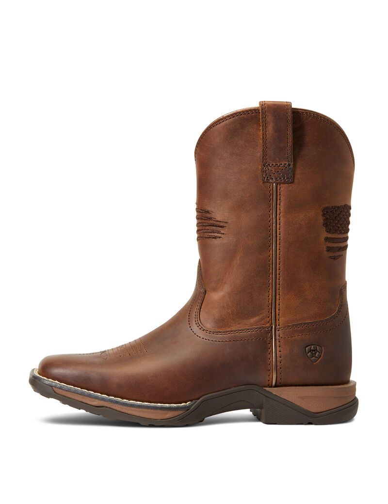 Botas Occidentales Ariat Anthem Patriot Niños Marrones | JIXV18674