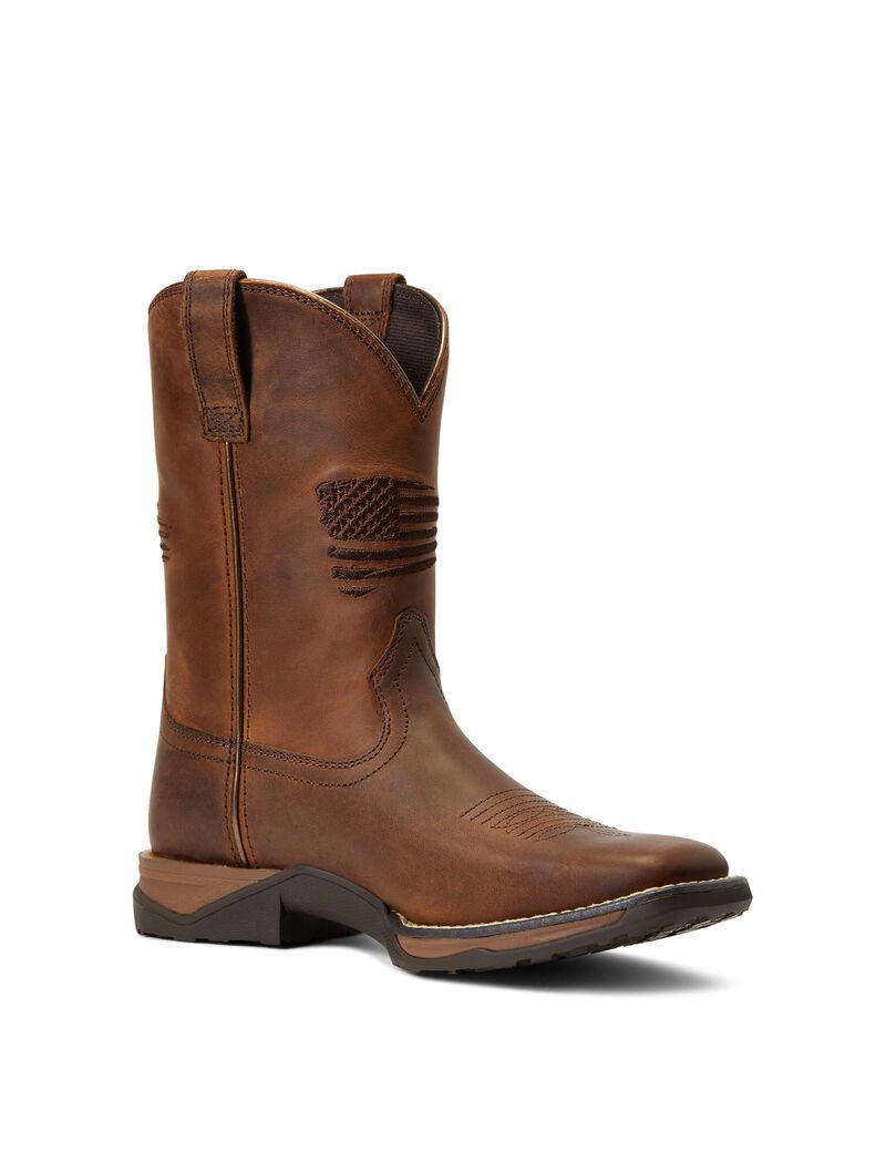 Botas Occidentales Ariat Anthem Patriot Niños Marrones | JIXV18674