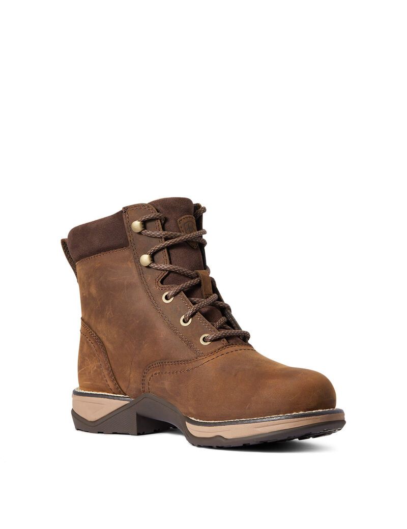 Botas Occidentales Ariat Anthem Round Puntera Lacer Impermeables Mujer Marrones | EPVA62918