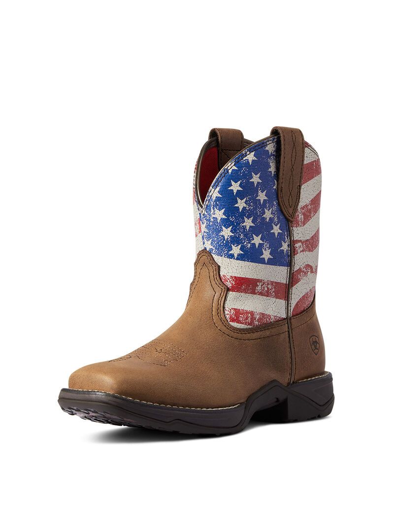 Botas Occidentales Ariat Anthem Shortie Patriot Mujer Rojas Marrones | ULMG54096