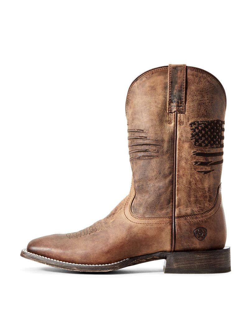 Botas Occidentales Ariat Circuit Patriot Hombre Marrones | XBZM80496