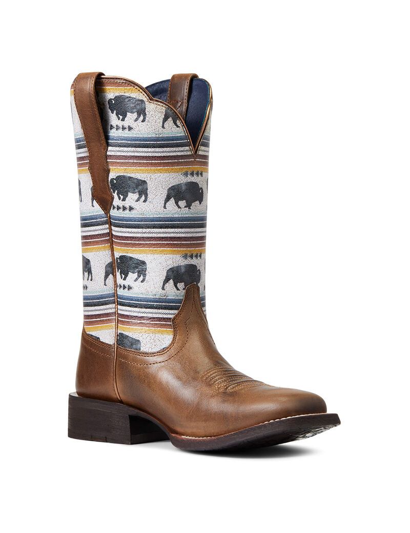 Botas Occidentales Ariat Circuit Savanna Mujer Gris Marrones | MXNT94108