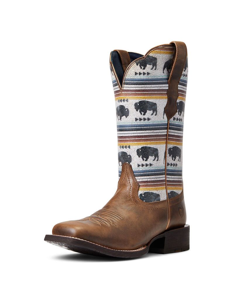 Botas Occidentales Ariat Circuit Savanna Mujer Gris Marrones | MXNT94108