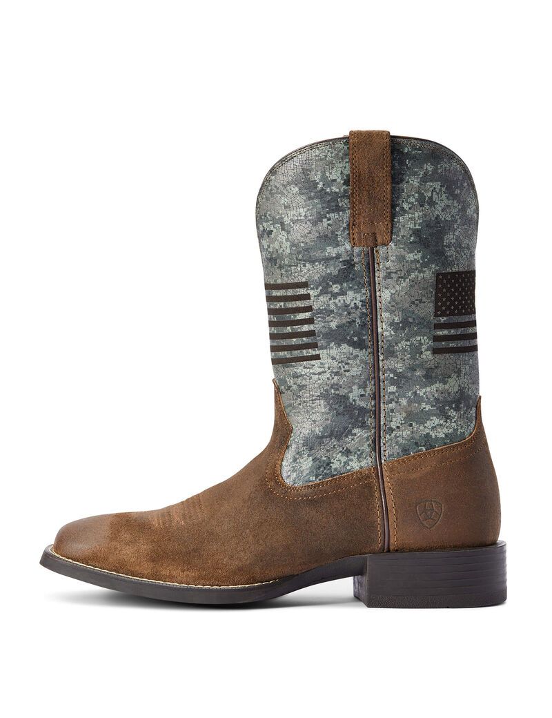 Botas Occidentales Ariat Deporte Flying Proud Hombre Gris Marrones | ZDHE84126