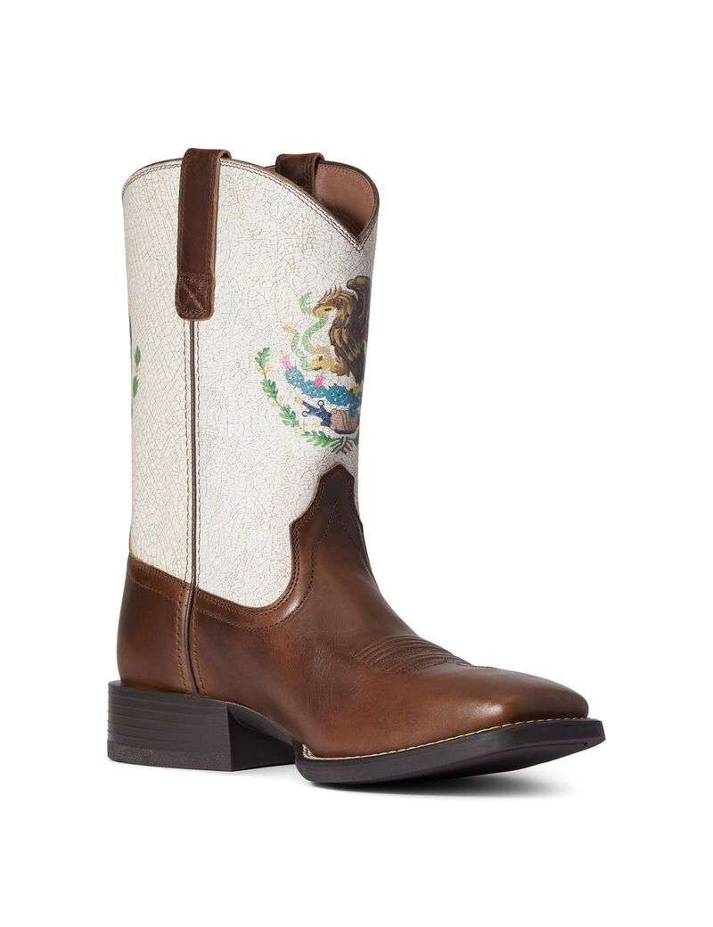 Botas Occidentales Ariat Deporte Orgullo Mexicano Hombre Chocolate | YVDE42109