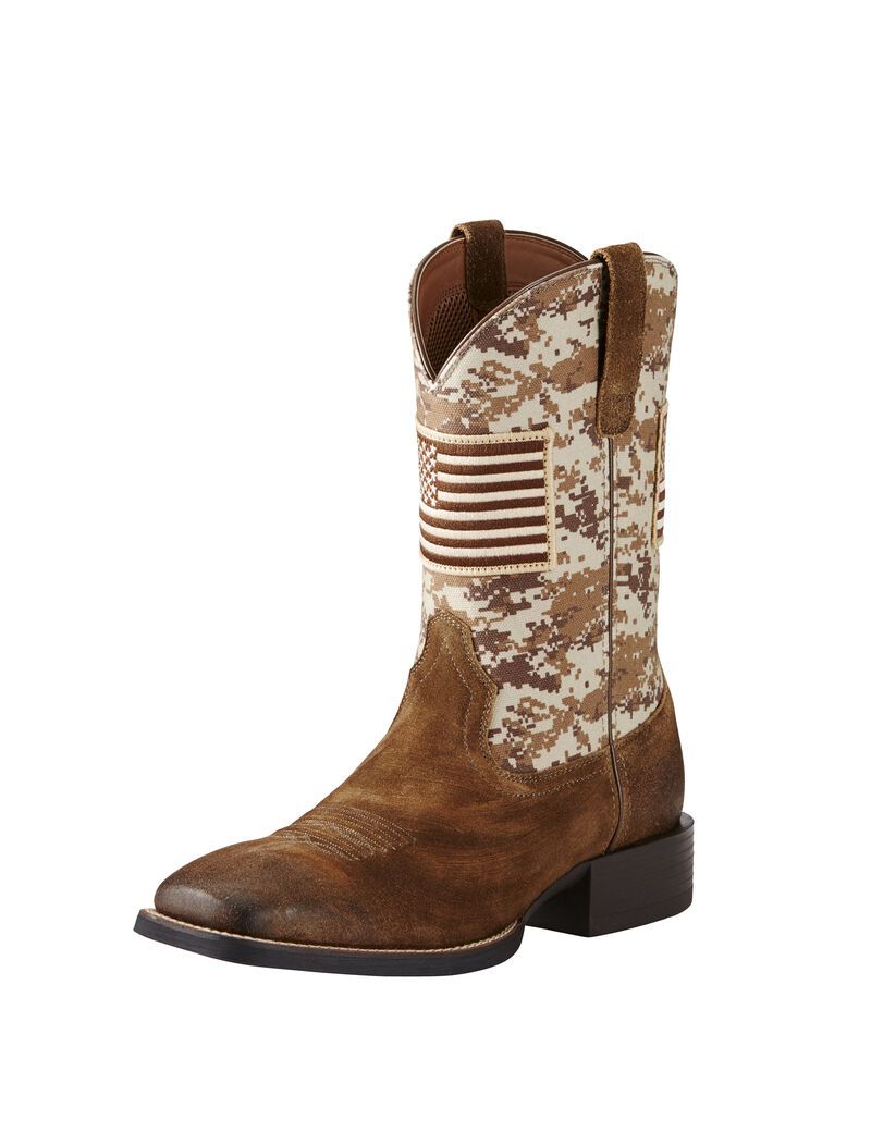 Botas Occidentales Ariat Deporte Patriot Hombre Beige | VZMN59286