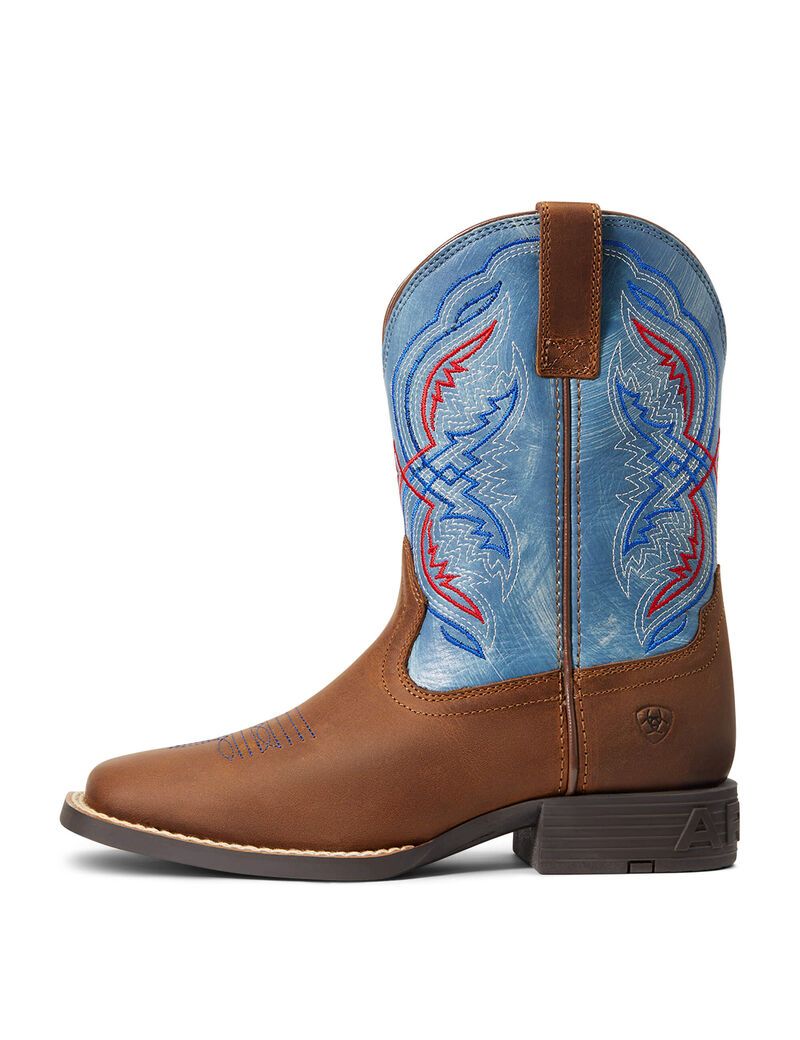 Botas Occidentales Ariat Double Kicker Niños Marrones | GYMQ34876