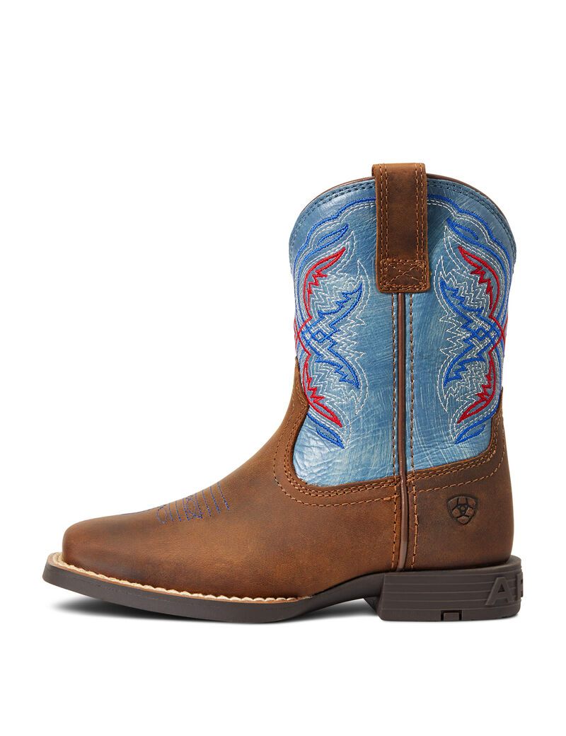 Botas Occidentales Ariat Double Kicker Niños Marrones | HPBM65217