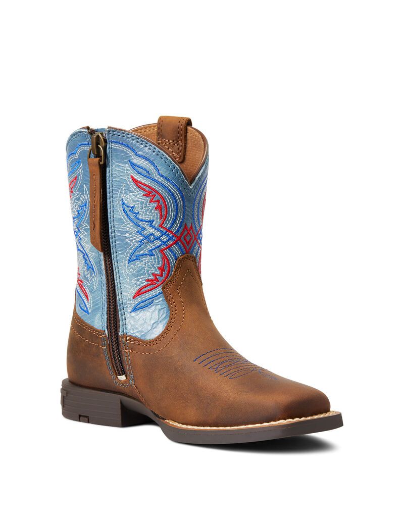 Botas Occidentales Ariat Double Kicker Niños Marrones | HPBM65217