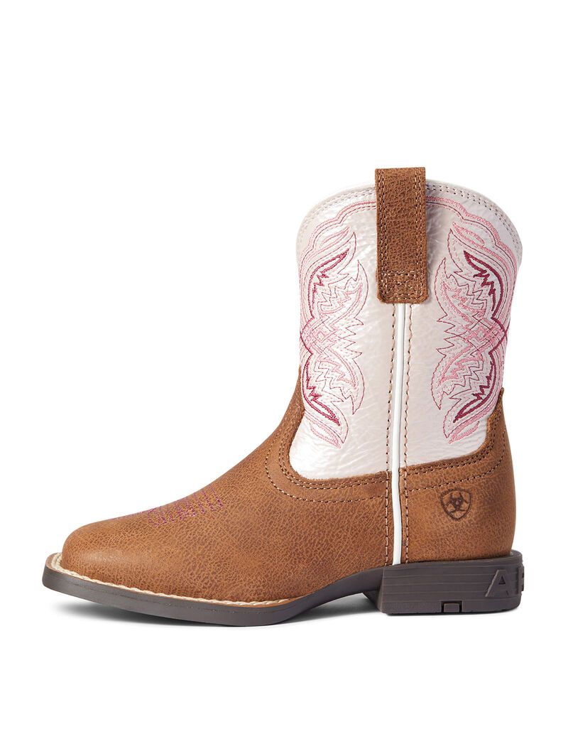 Botas Occidentales Ariat Double Kicker Niños Marrones | LVZE75021