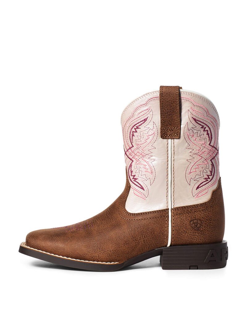 Botas Occidentales Ariat Double Kicker Niños Marrones | OBGH20571