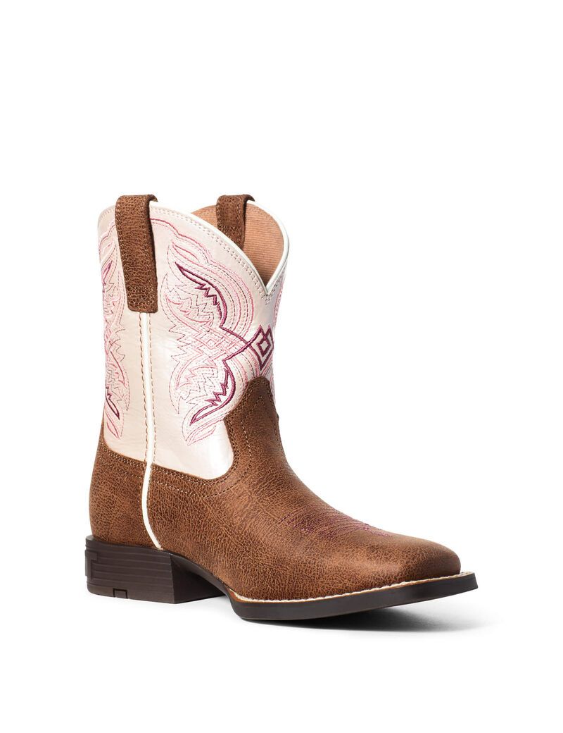 Botas Occidentales Ariat Double Kicker Niños Marrones | OBGH20571