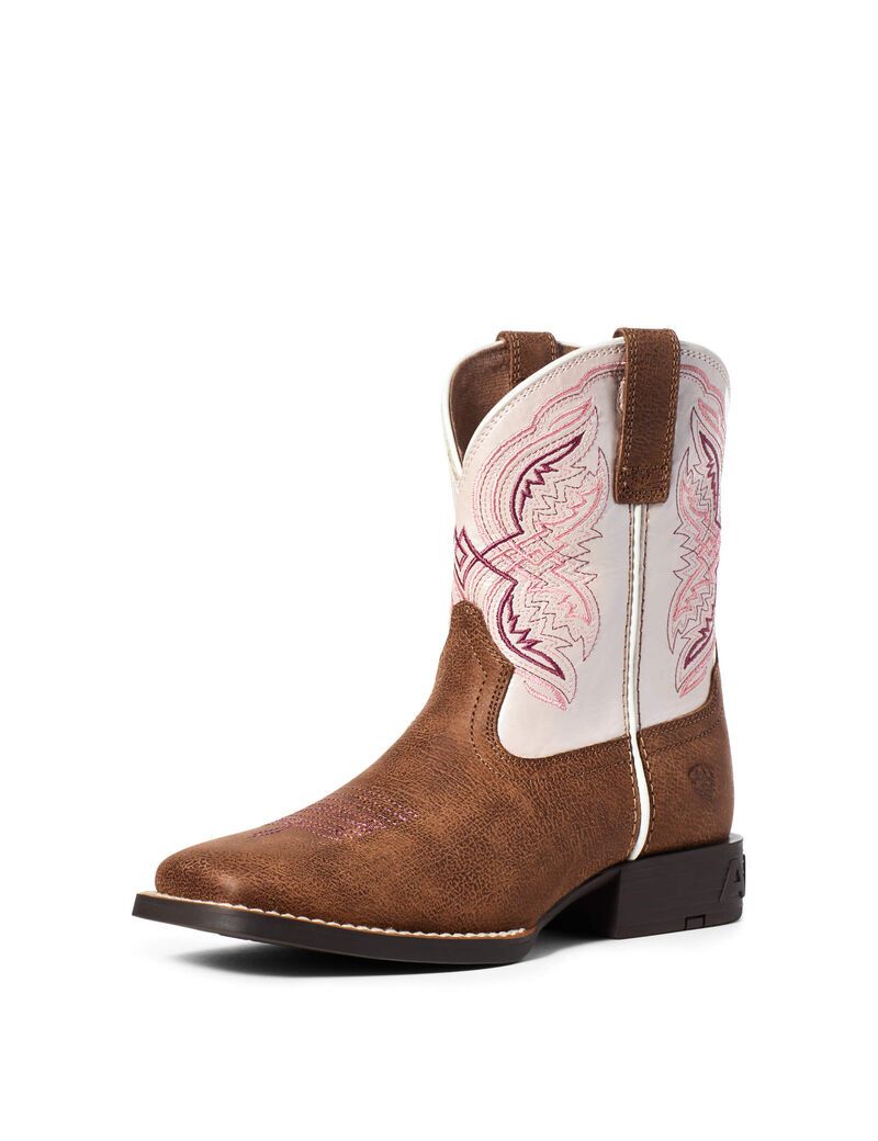 Botas Occidentales Ariat Double Kicker Niños Marrones | OBGH20571