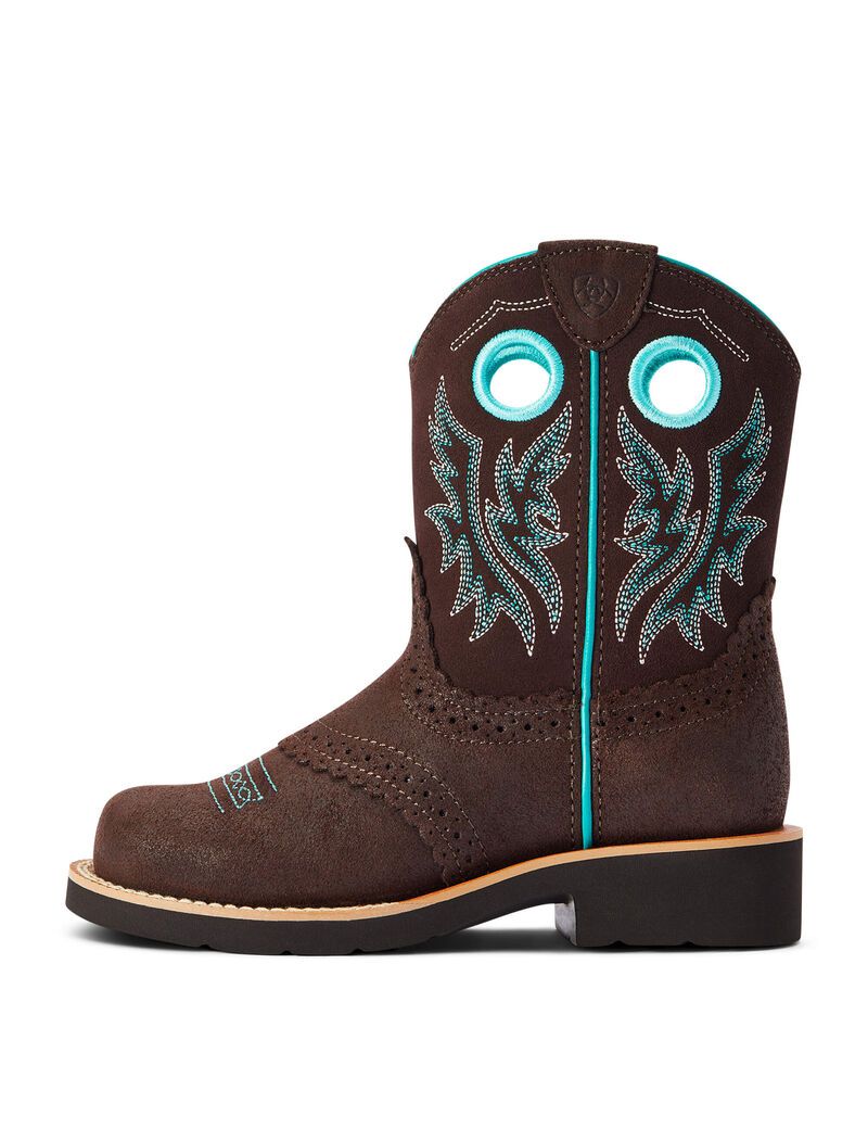 Botas Occidentales Ariat Fatbaby Cowgirl Niños Azul Real Chocolate | XPHO17568