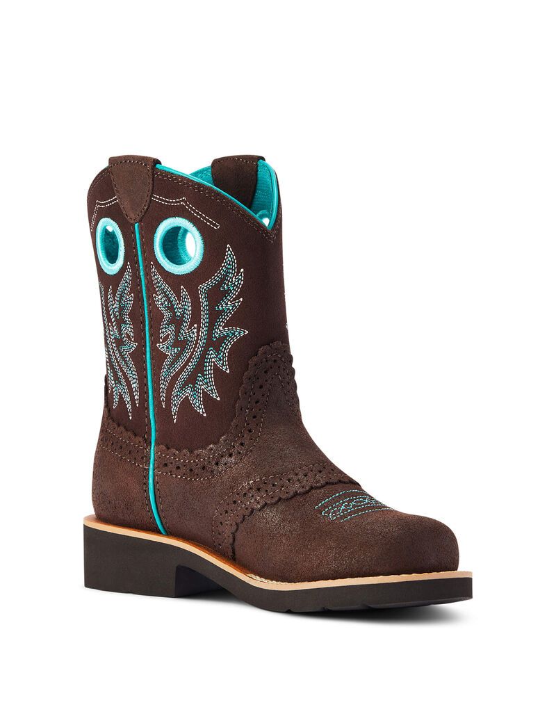 Botas Occidentales Ariat Fatbaby Cowgirl Niños Azul Real Chocolate | XPHO17568