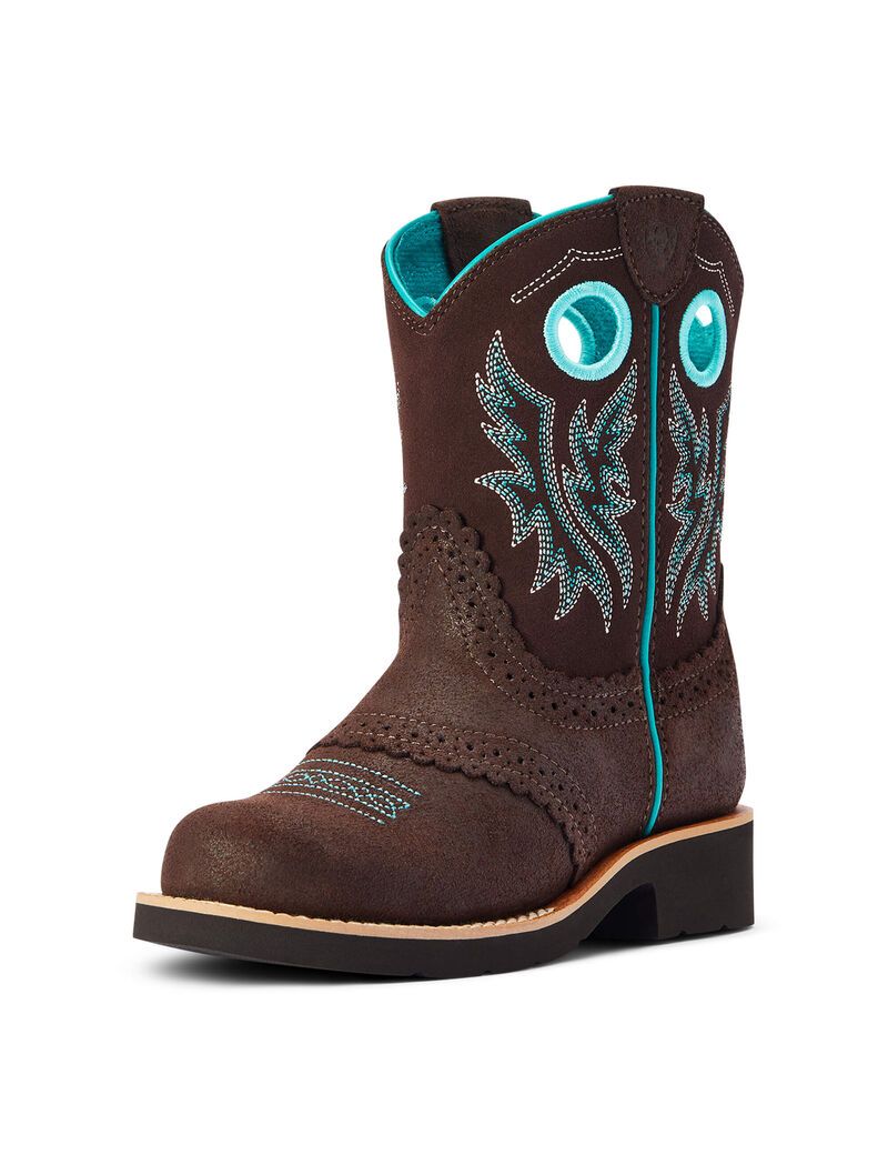 Botas Occidentales Ariat Fatbaby Cowgirl Niños Azul Real Chocolate | XPHO17568