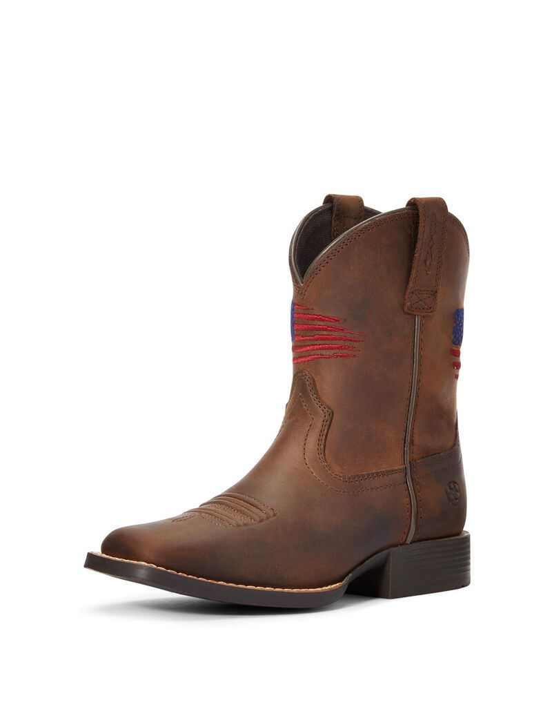 Botas Occidentales Ariat Patriot Ii Niños Marrones | WGZU25864