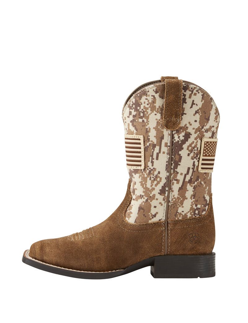 Botas Occidentales Ariat Patriot Niños Beige Marrones Camuflaje | QHAB45769