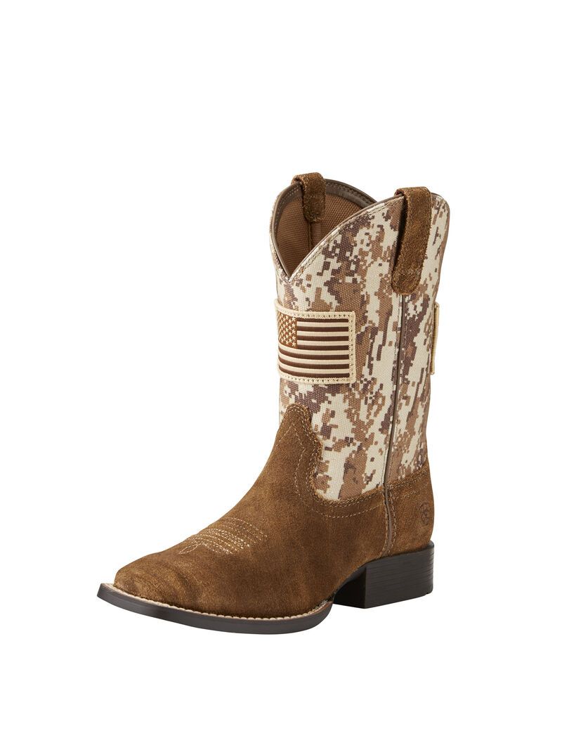 Botas Occidentales Ariat Patriot Niños Beige Marrones Camuflaje | QHAB45769