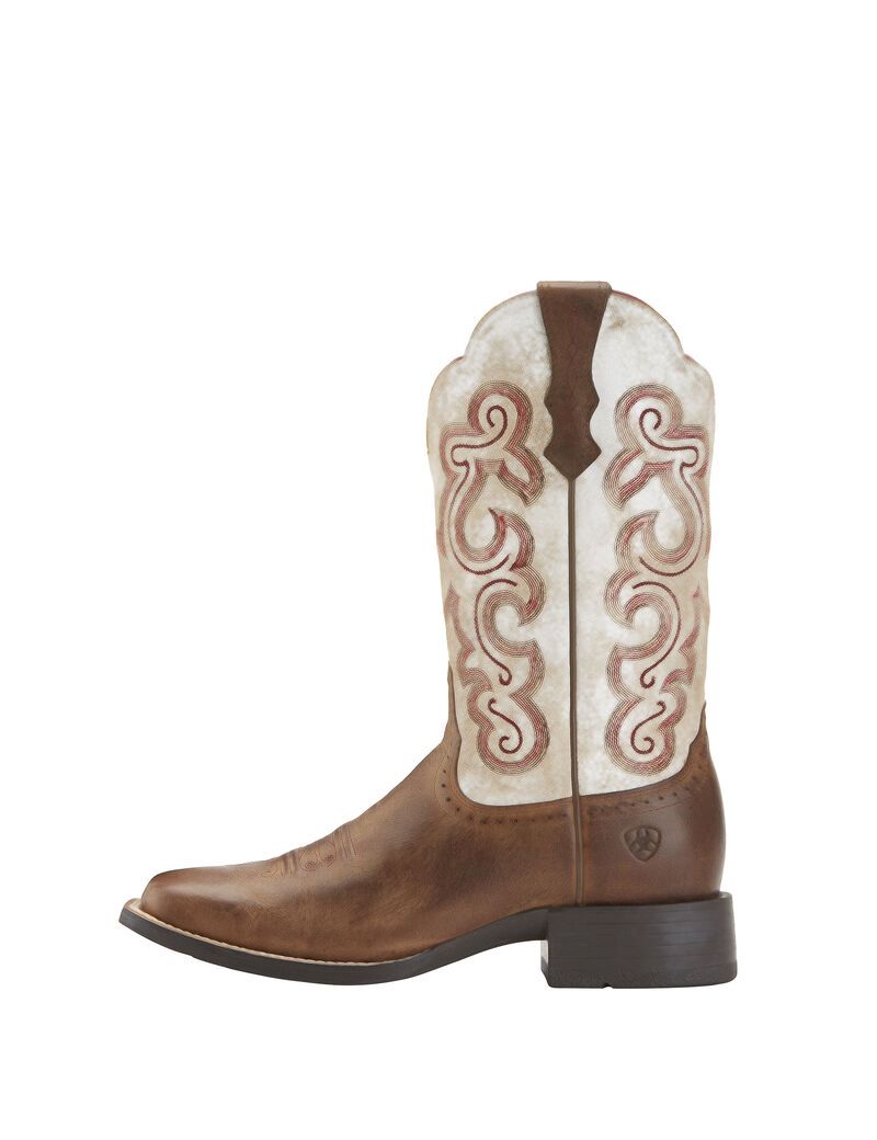 Botas Occidentales Ariat Quickdraw Mujer Beige | IVBL50764