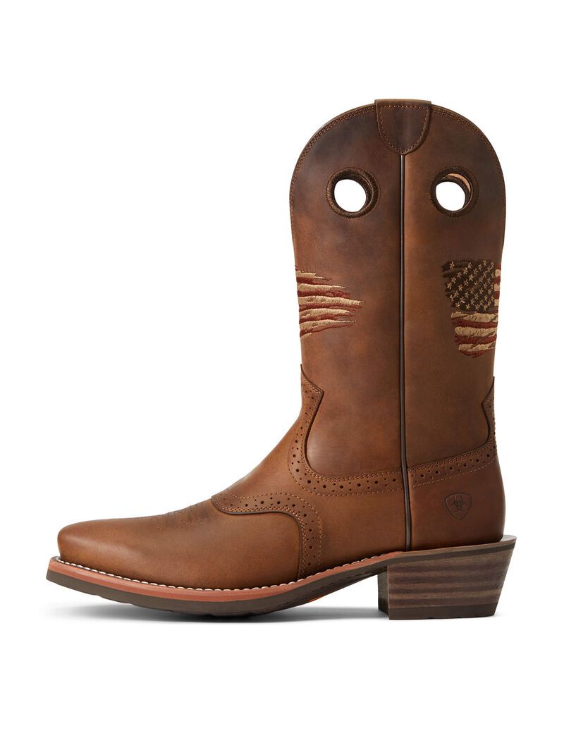 Botas Occidentales Ariat Roughstock Patriot Hombre Marrones | BODM06241