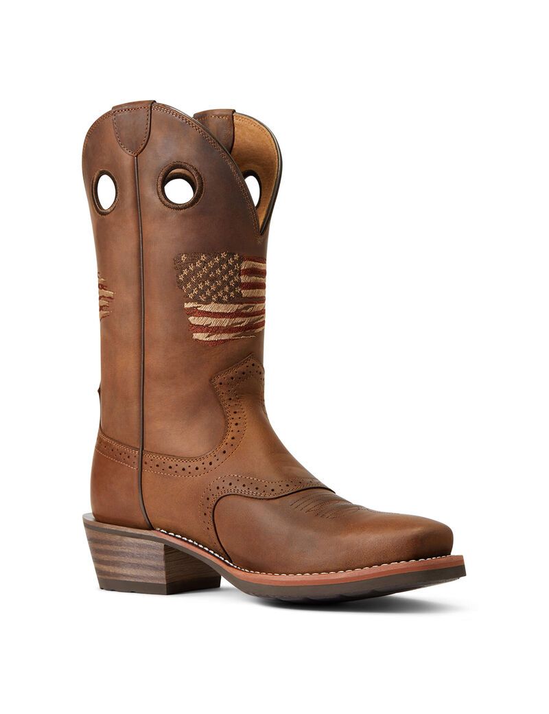 Botas Occidentales Ariat Roughstock Patriot Hombre Marrones | BODM06241