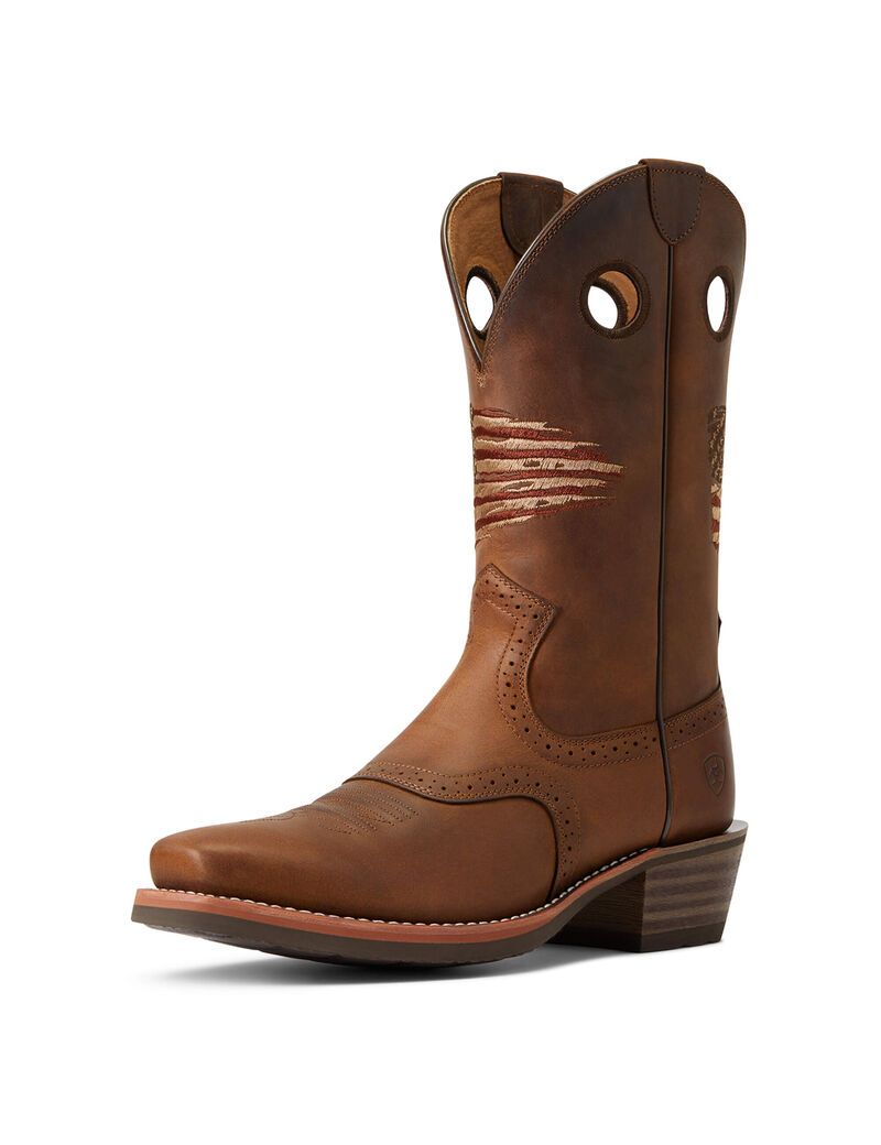 Botas Occidentales Ariat Roughstock Patriot Hombre Marrones | BODM06241