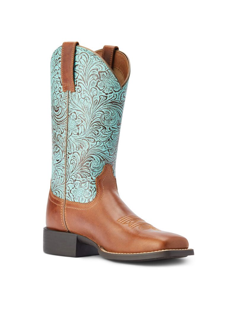 Botas Occidentales Ariat Round Up Anchos Square Puntera Mujer Marrones | IPYZ51430