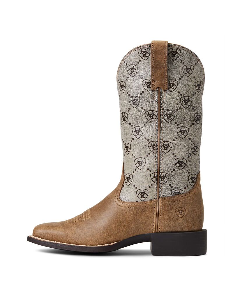 Botas Occidentales Ariat Round Up Anchos Square Puntera Mujer Marrones | RINW42736