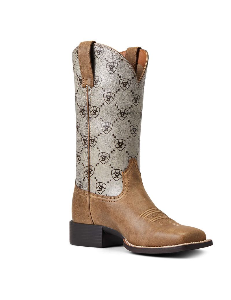 Botas Occidentales Ariat Round Up Anchos Square Puntera Mujer Marrones | RINW42736