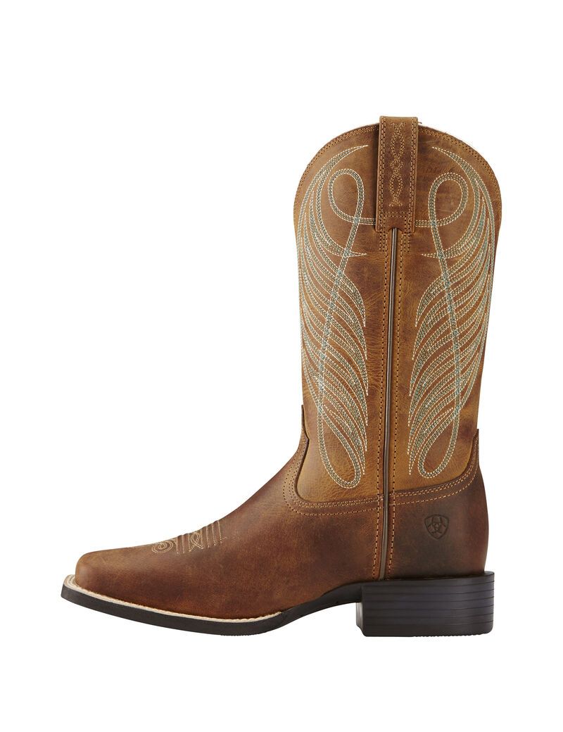 Botas Occidentales Ariat Round Up Anchos Square Puntera Mujer Marrones | VLDS94261