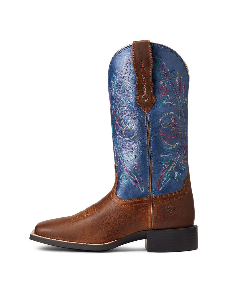 Botas Occidentales Ariat Round Up Anchos Square Puntera Stretchfit Mujer Marrones | XWUL37641