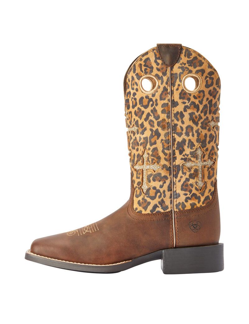 Botas Occidentales Ariat Round Up Crossroads Mujer Marrones | VOSM37805