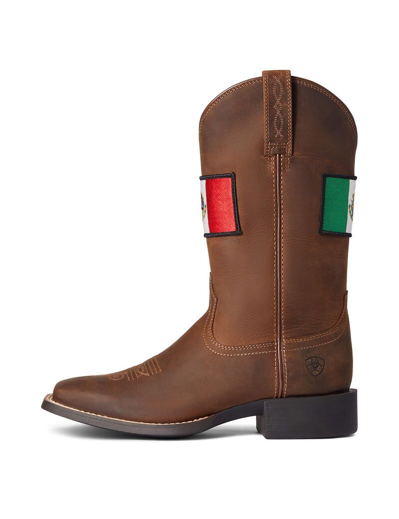 Botas Occidentales Ariat Round Up Orgullo Mexicano Mujer Marrones | RUJZ04985