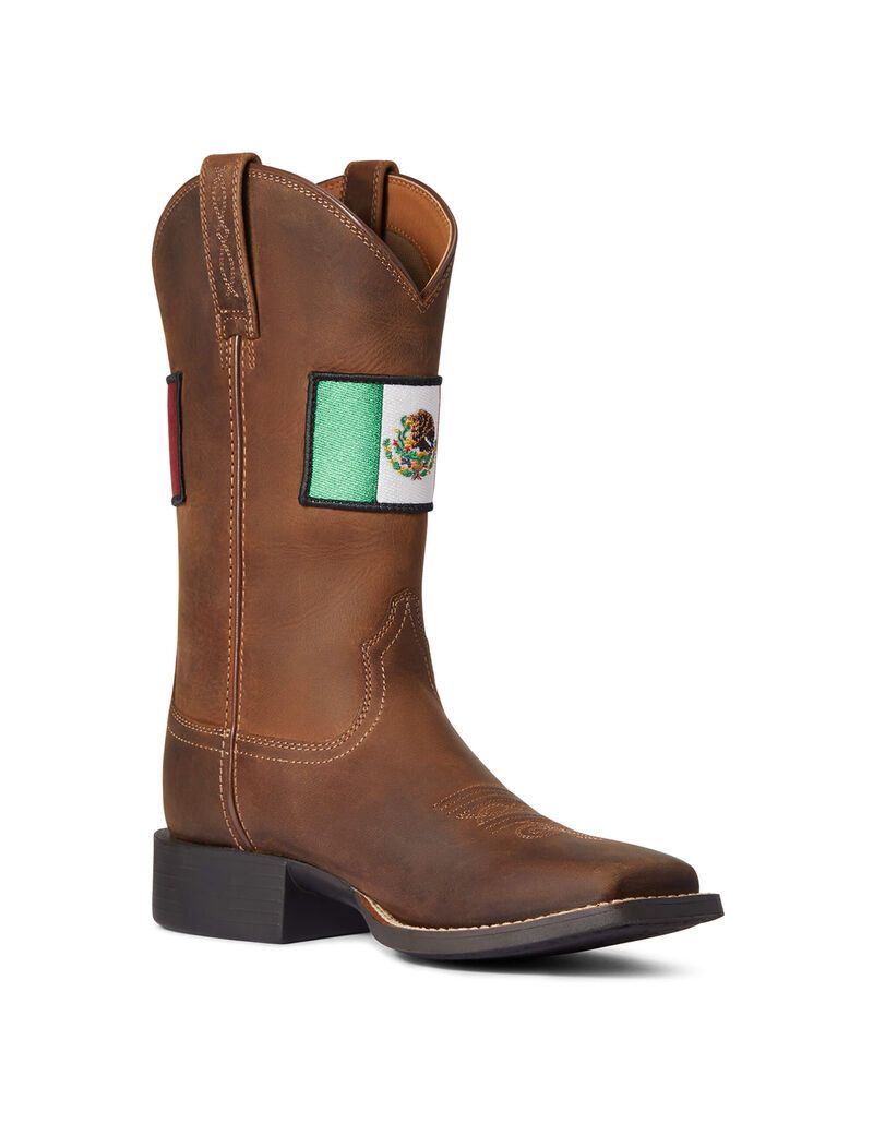 Botas Occidentales Ariat Round Up Orgullo Mexicano Mujer Marrones | RUJZ04985